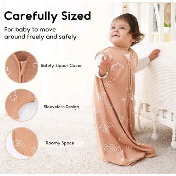 New Soft and Cozy 3pk Sleep Sack 2 Way Zip Up Wearable Blanket 0-6+ M 100% Cotto - Picture 3 of 4